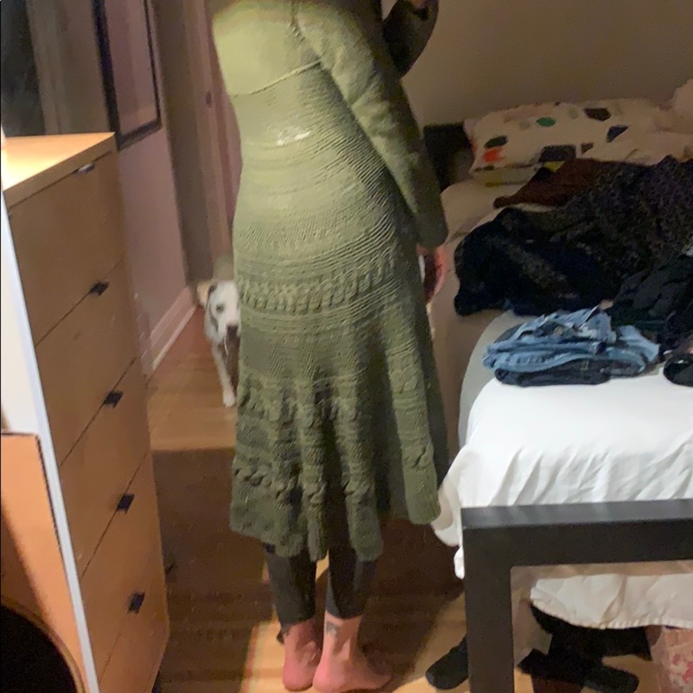 Anthropologie green Moth duster sweater